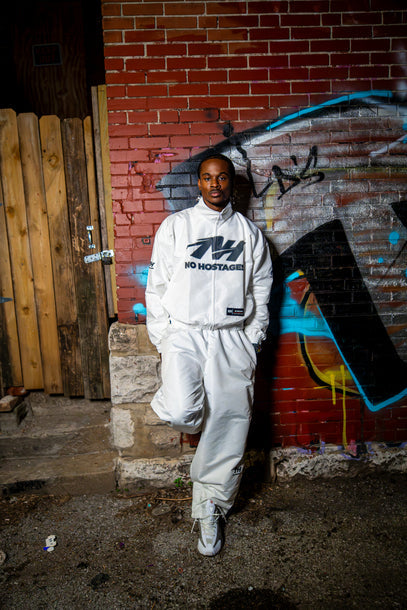 WHITE FRONT LINE TRACK SUIT